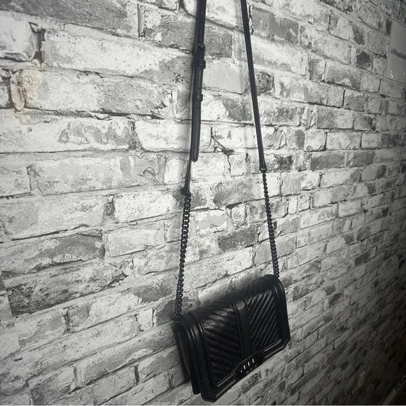 EUC Rebecca Minkoff Black Chevron Crossbody Bag